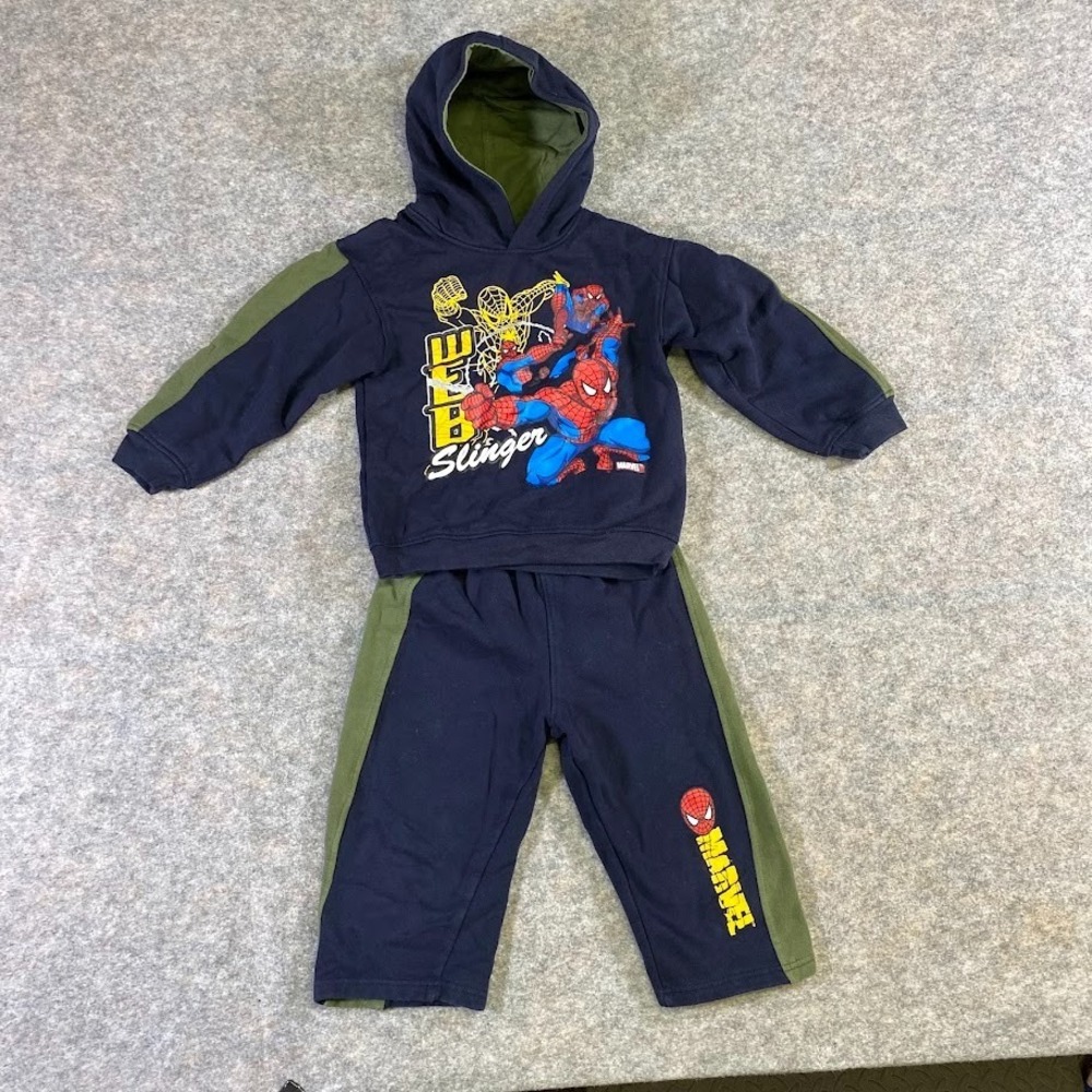 Marvel Spiderman Sweat Suit Set 5T Hoodie & 4T Pants Outfit Spider Sense 2009